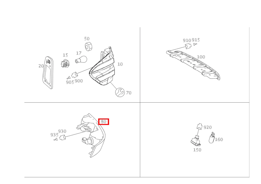 Катафот бампера правый для M W164 Mercedes-Benz A1648201574