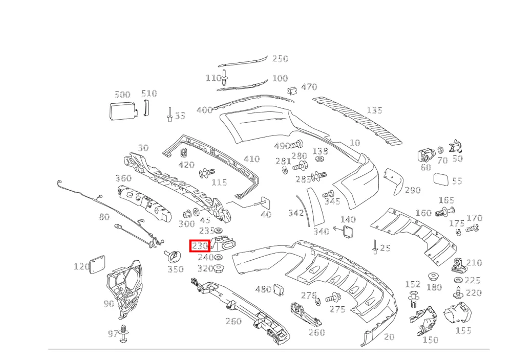 Направляющая пола багажника правая для M-класса 164 Mercedes-Benz A1648800230