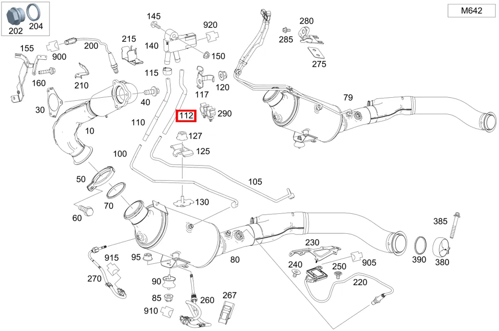 Шланг выхлопных газов Mercedes-Benz A166492015964