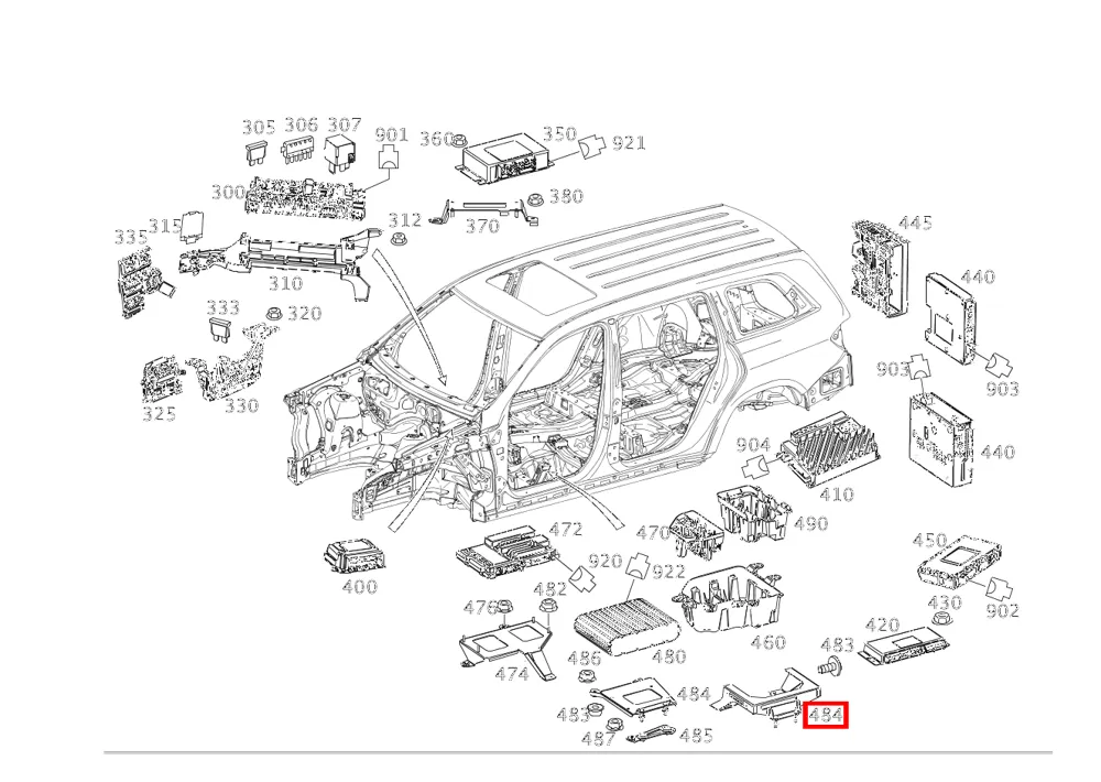 Кронштейн блока управления для M-класса 166 Mercedes-Benz A1665400016