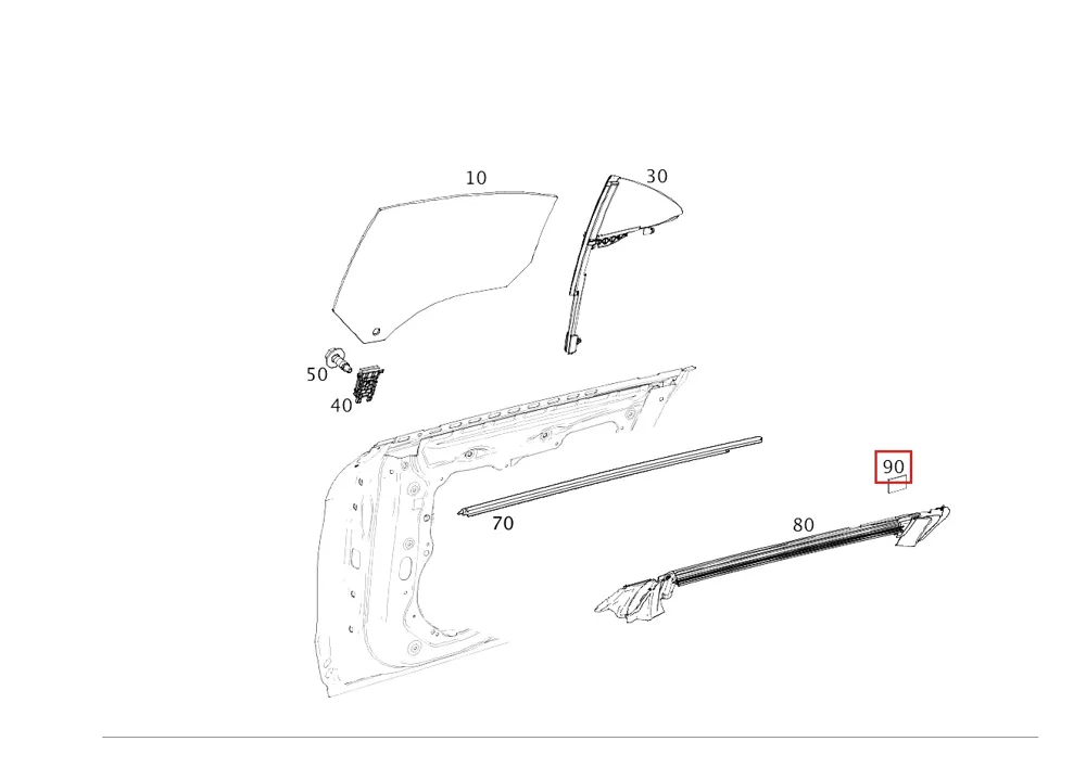 Уплотнительная планка для GLE купе 167 Mercedes-Benz A1677351403