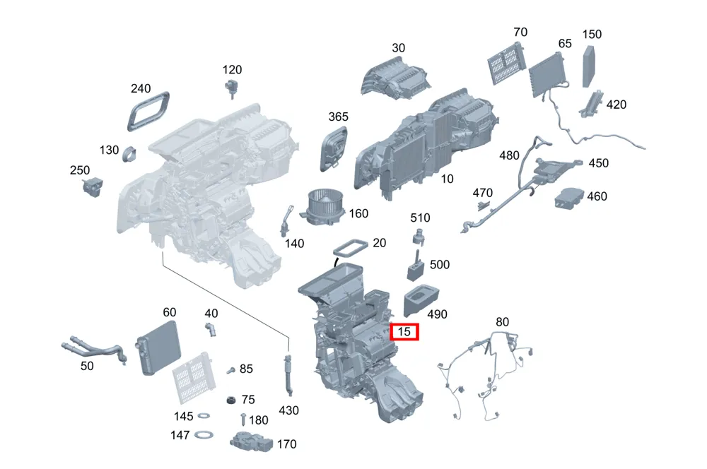 Корпус воздухораспределителя для E 213, GLE 167 и A 168 Mercedes-Benz A1678308004