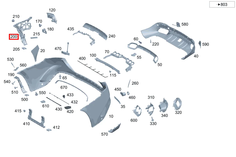 Крепёжная планка задняя правая для GLB 247, GLE 167 и E 213 Mercedes-Benz A1678802007