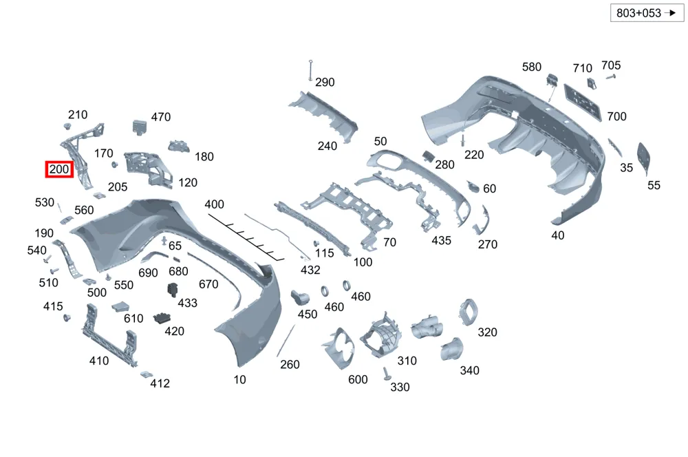 Крепёжная планка задняя левая для GLE 167 и A 168 Mercedes-Benz A1678805208