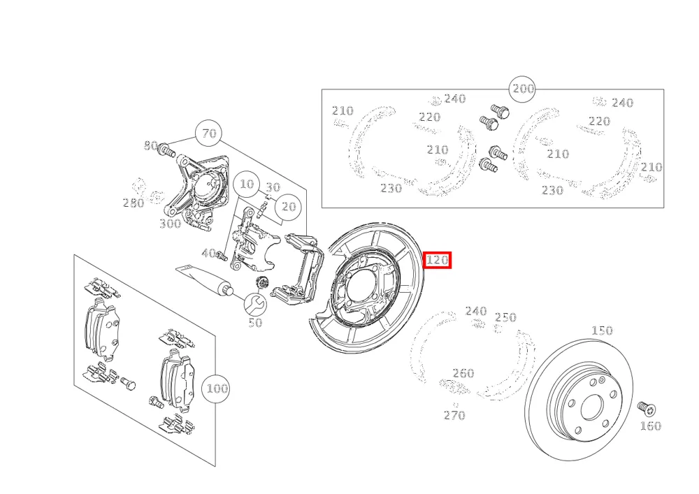 Защитный щиток левый для A 169, C 205 и B 245 Mercedes-Benz A1694230120