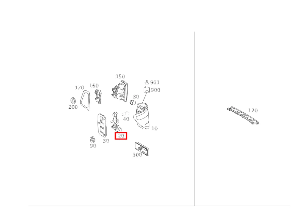 Держатель ламп правый для B W245 Mercedes-Benz A1698200377