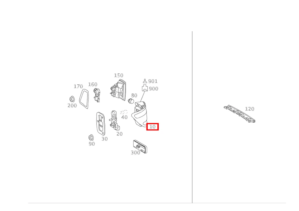 Задний фонарь правый тонированный для B W245 Mercedes-Benz A1698202664