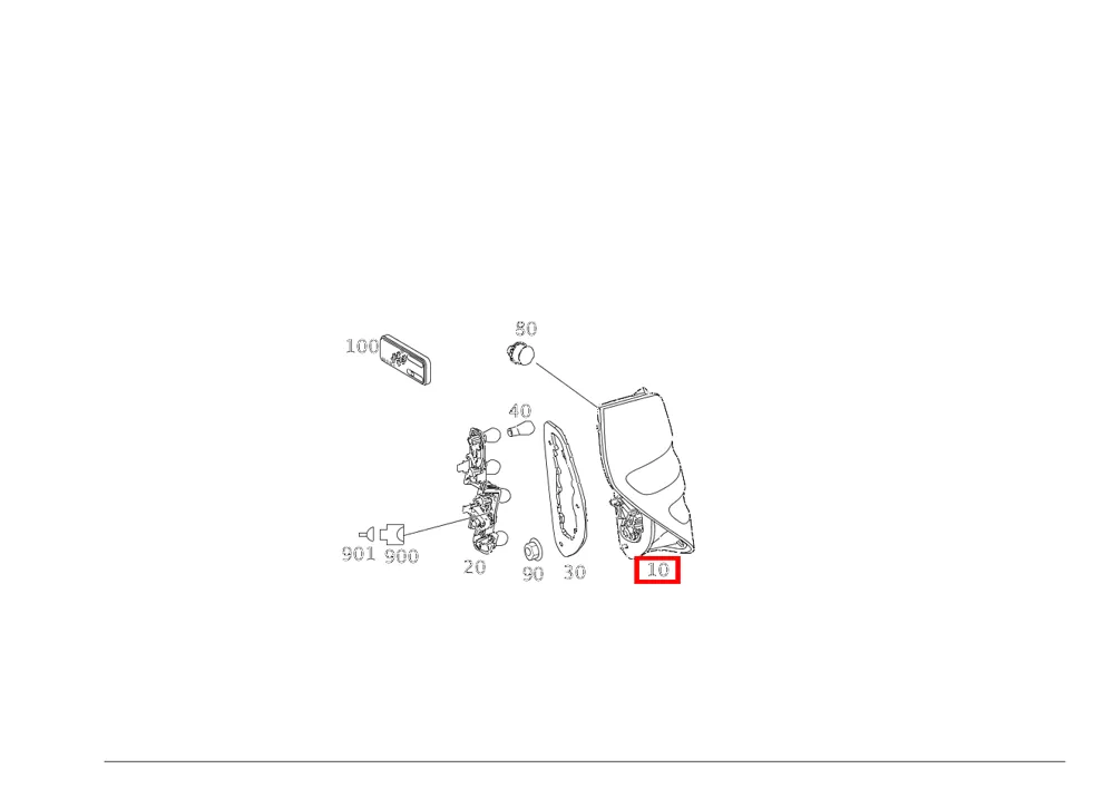 Задний фонарь левый для C 205 и A 169 Mercedes-Benz A1698202964