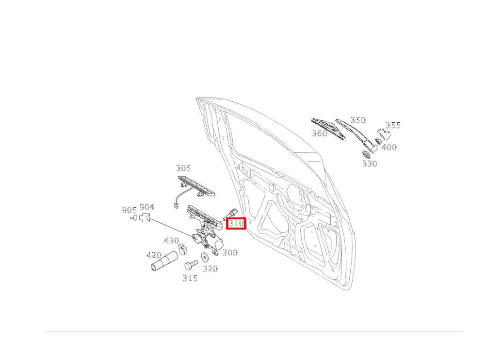Форсунка омывателя заднего стекла для A W169, C W205, B W245 Mercedes-Benz A1698601647