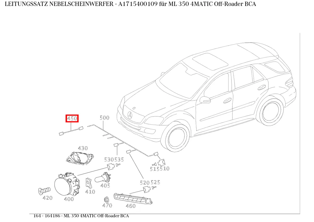 Жгут проводов противотуманных фар для M 164 CLS 219 S 221 класса Mercedes-Benz A1715400109