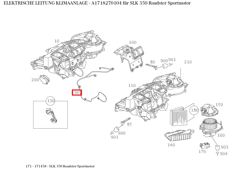 Провод кондиционера для SLK-класса 171 Mercedes-Benz A1718270104