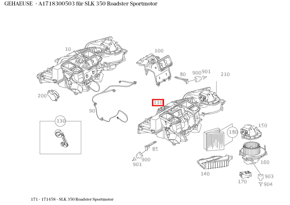 Корпус для SLK-класса 171 Mercedes-Benz A1718300503