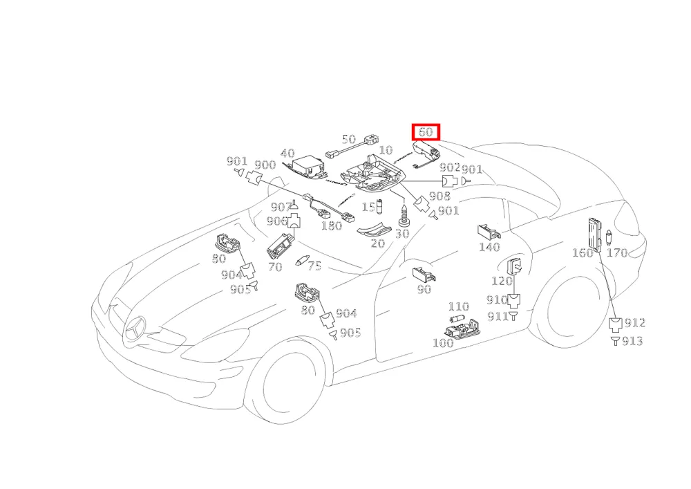 Защита салона датчик блока управления на крыше для SLK R171 Mercedes-Benz A1718701410