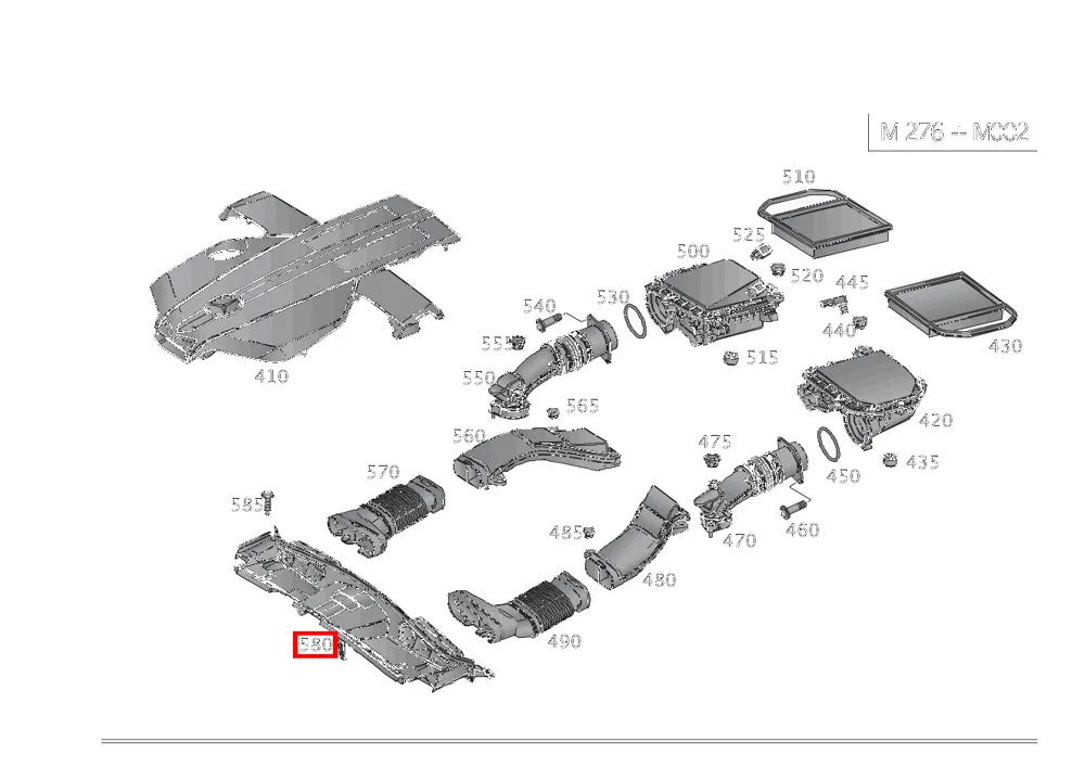 Впуск холодного воздуха верхний для SLK и SLC-класса 172 Mercedes-Benz A1725000255