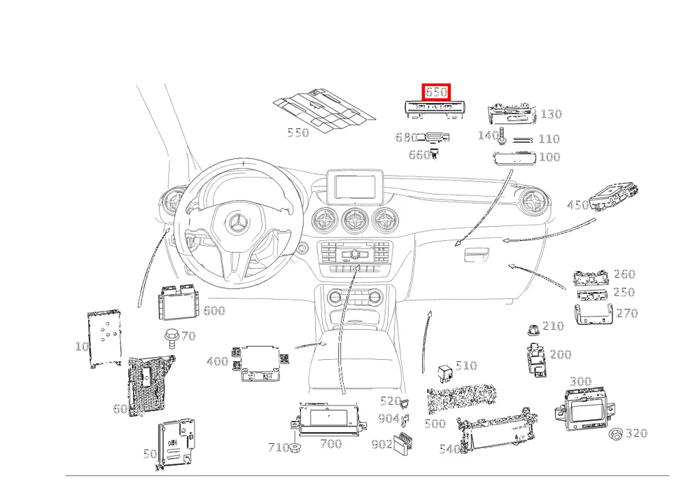 Мультимедийный блок подключения в бардачке для B W242 Mercedes-Benz A1728202200