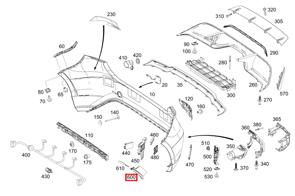 Накладка колёсной арки правая для A W176 Mercedes-Benz A1766900227