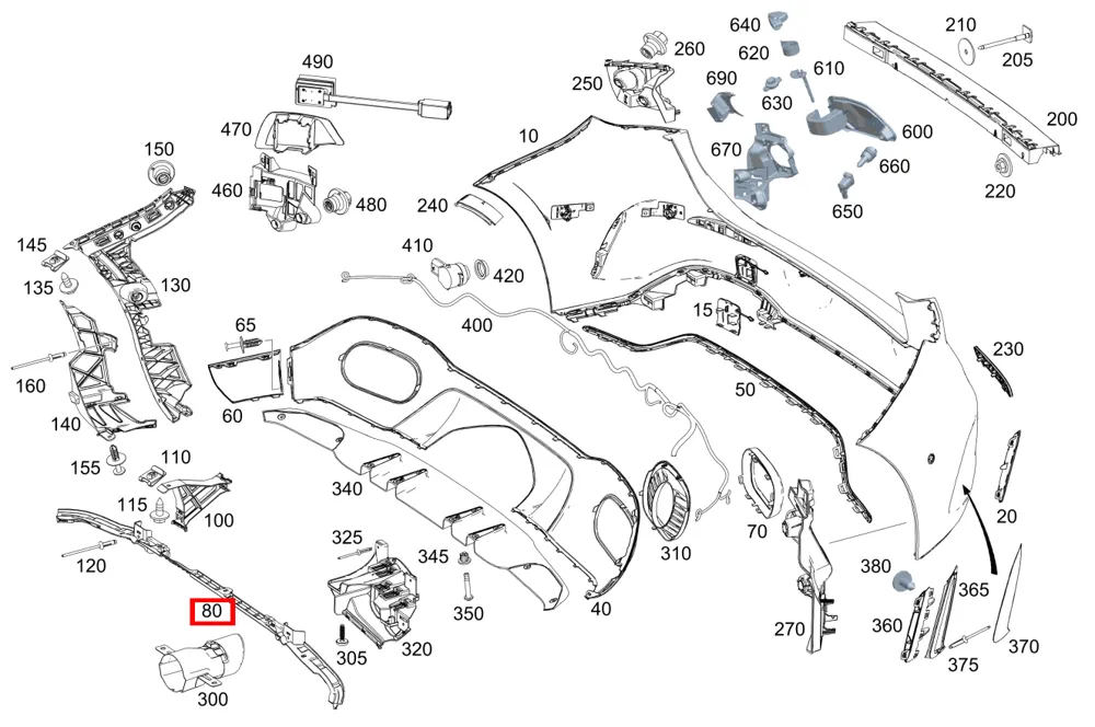 Крышка бампера Mercedes-Benz A177885250464