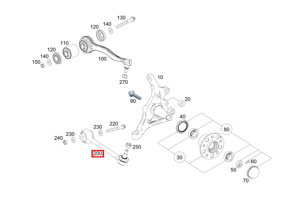 Поперечная распорка правая Mercedes-Benz A2043306811