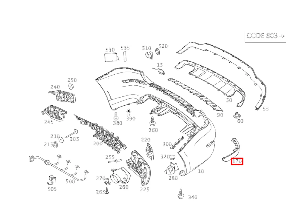 Катафот правый для C 204 и GLC 253 Mercedes-Benz A2048200474