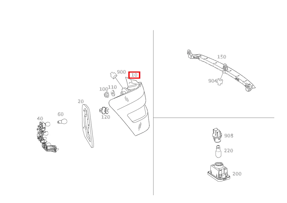 Фонарь задний правый для C W204 Mercedes-Benz A2048202664