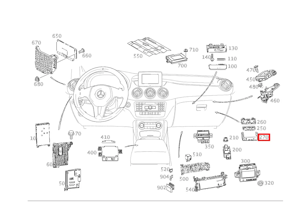 Крышка бортового блока оплаты дорог для B-класса 246 Mercedes-Benz A2048270022
