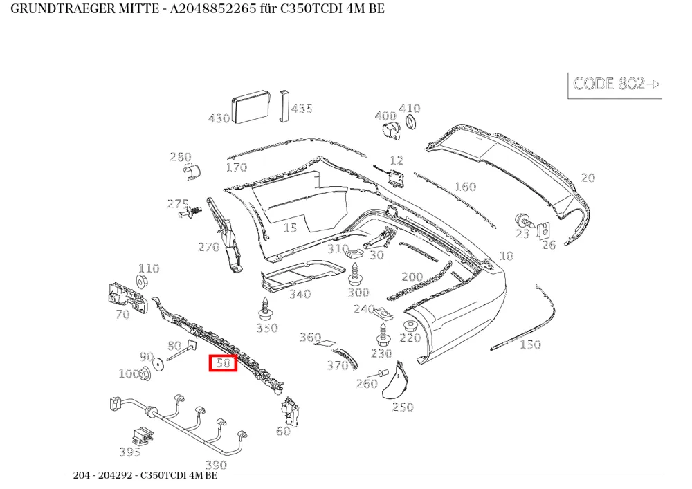 Основа средняя для C W204, GLC X253, Maybach X240 Mercedes-Benz A2048852265