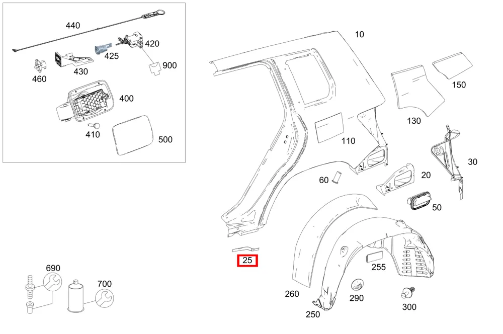 Прокладка задняя для C 204 и GLC 253 Mercedes-Benz A2048892195