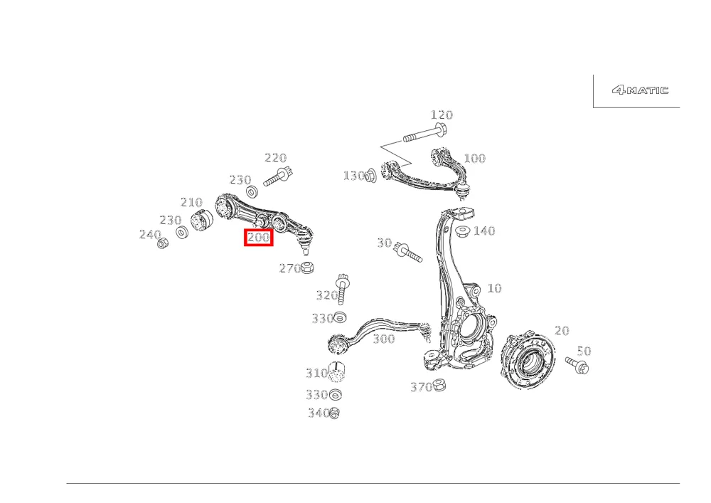 Рычаг подвески пружинный правый Mercedes-Benz A2053305801