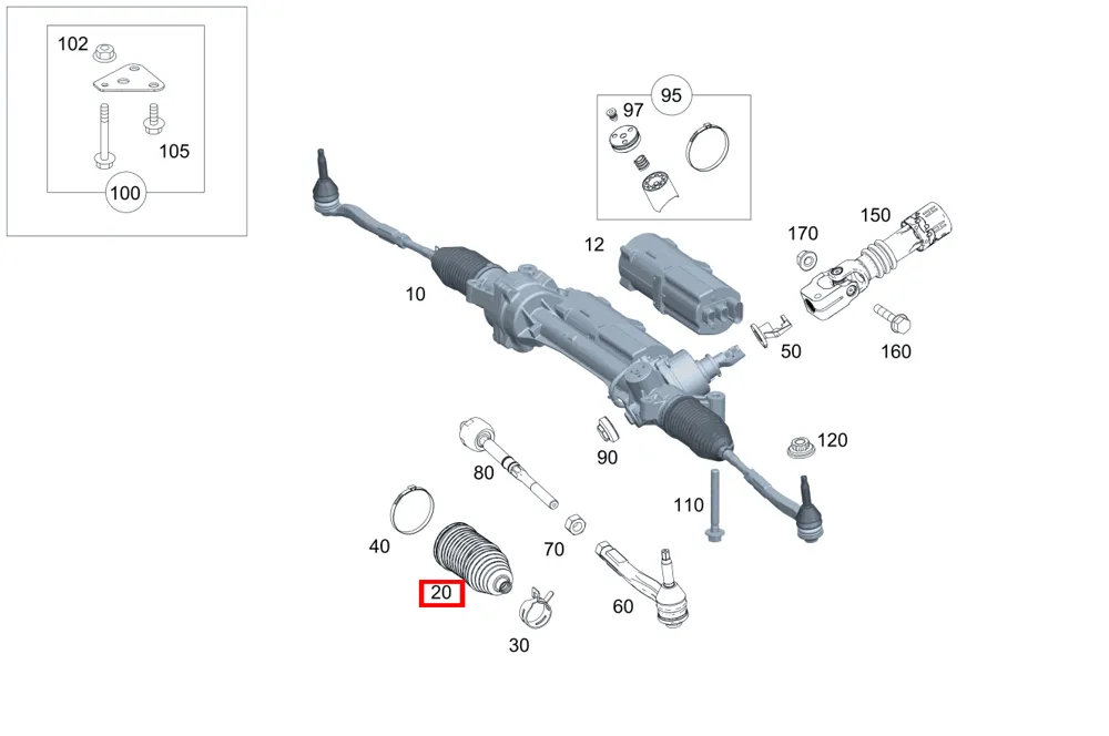 Пыльник C 205, E 213, GLC 253 левый и правый Mercedes-Benz A2054630096