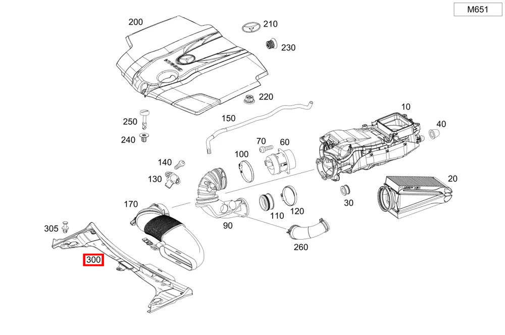 Впуск холодного воздуха для C 205 и E 207 Mercedes-Benz A2055000055