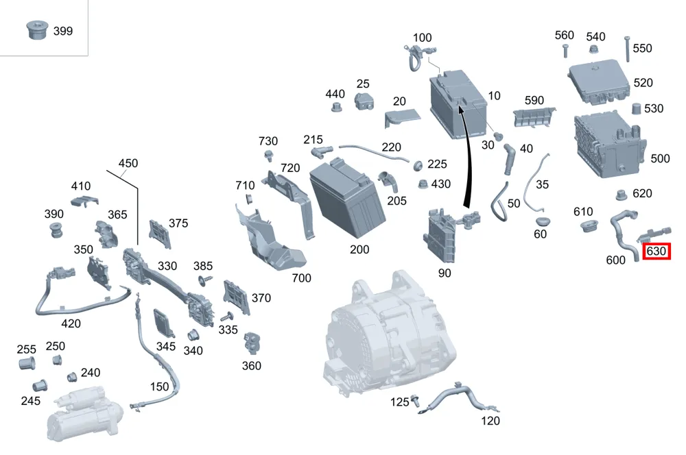 Направляющая кабеля Mercedes-Benz A205546390064