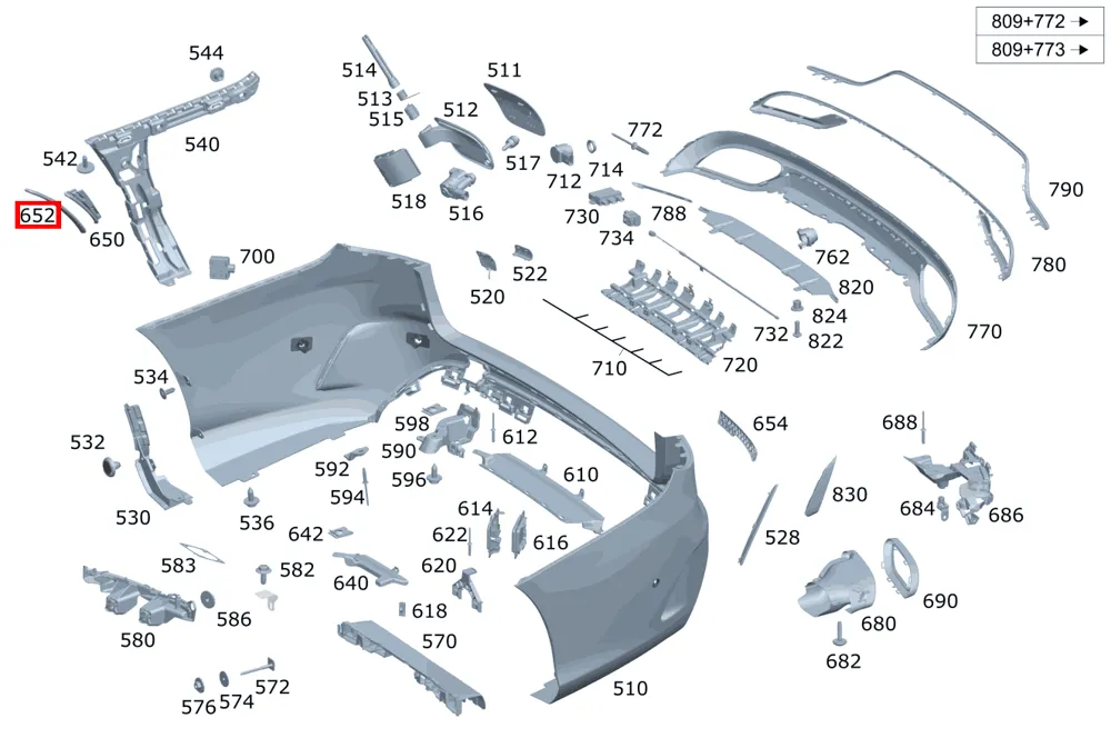 Крышка бампера левая для C W205 Mercedes-Benz A2058802500