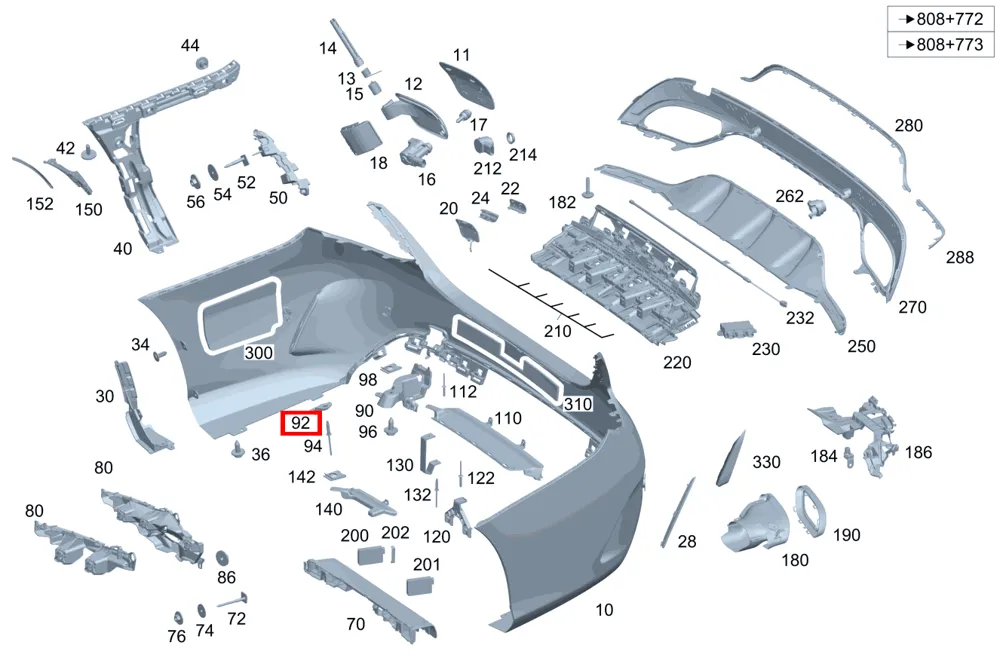 Опора левая для C W205, E W238 Mercedes-Benz A2058850056