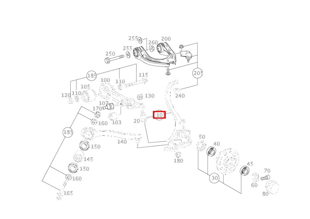 Поворотный кулак передний правый для E 211, CLS 219 и SL 230 Mercedes-Benz A2113306520