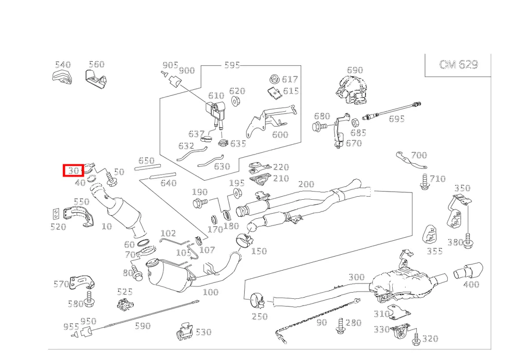 Хомут катализатора для M W164, E W211, S W221 Mercedes-Benz A2114900241