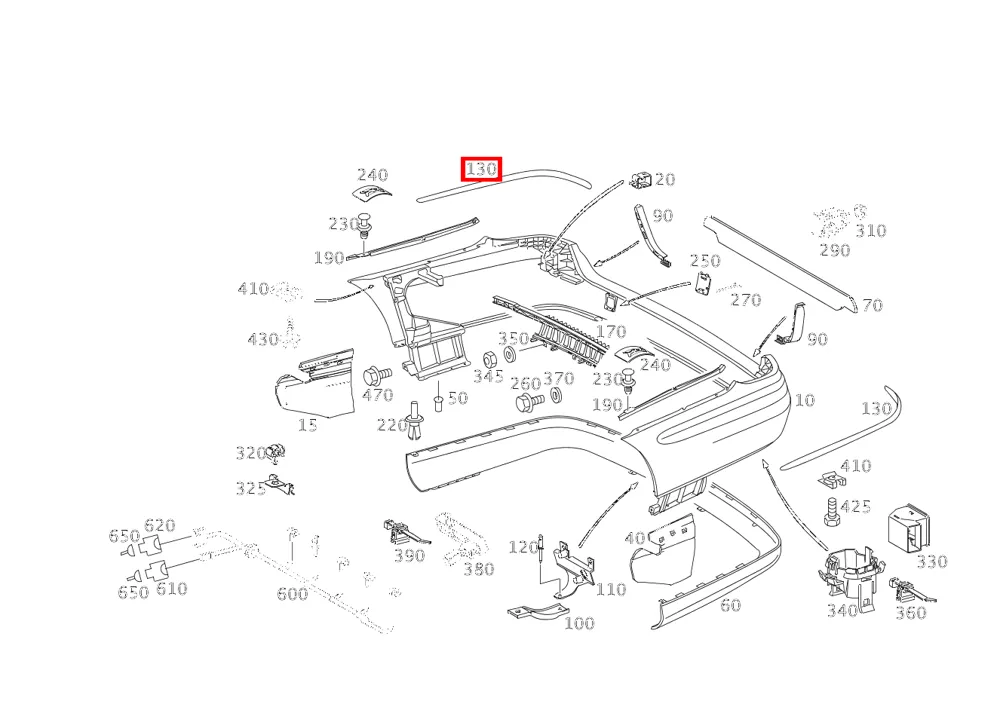 Брызговик с хромированной накладкой левый для E-класса 211 Mercedes-Benz A2118850374