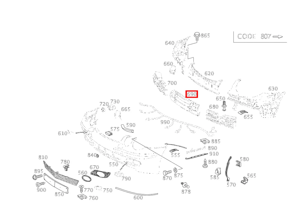 Поглотитель удара средний для E W211 Mercedes-Benz A2118851337
