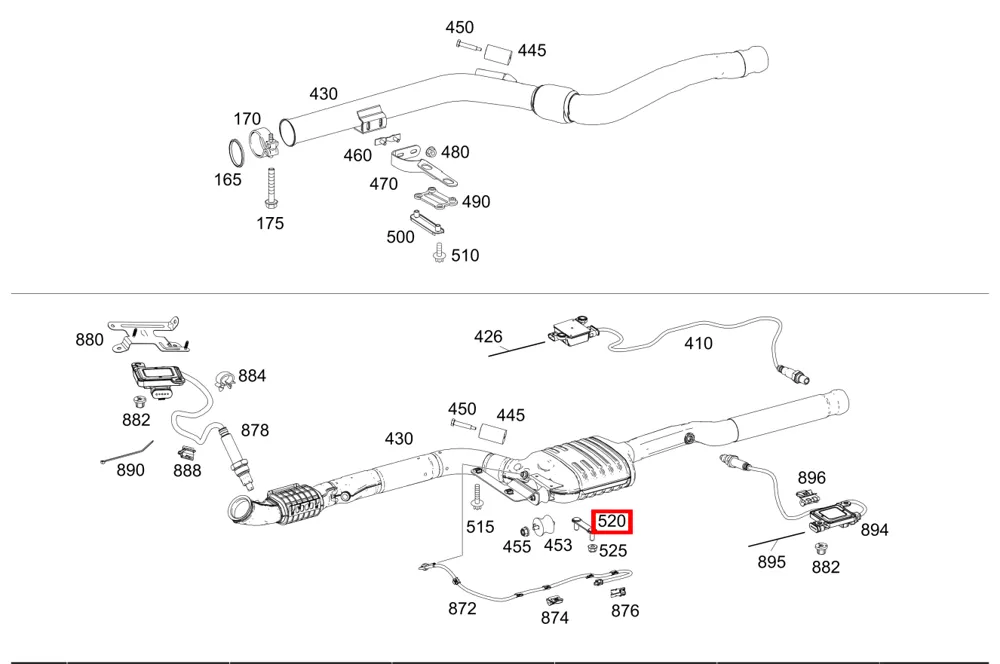Пластина крепления выхлопной трубы для E 212 и CLS 218 Mercedes-Benz A2124900044