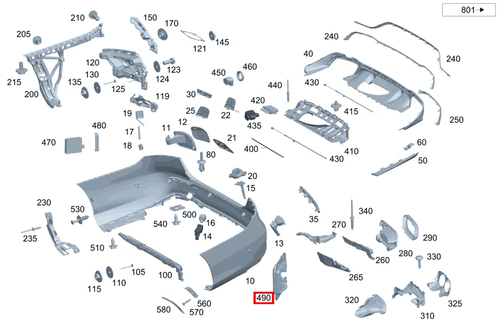 Рамка крепления радарного датчика для E W213 Mercedes-Benz A2138218200