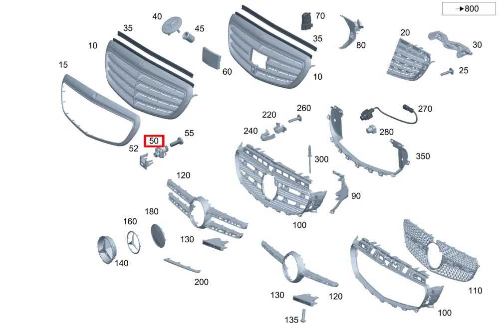 Корпус камеры системы кругового обзора передний для E W213 Mercedes-Benz A2138270100