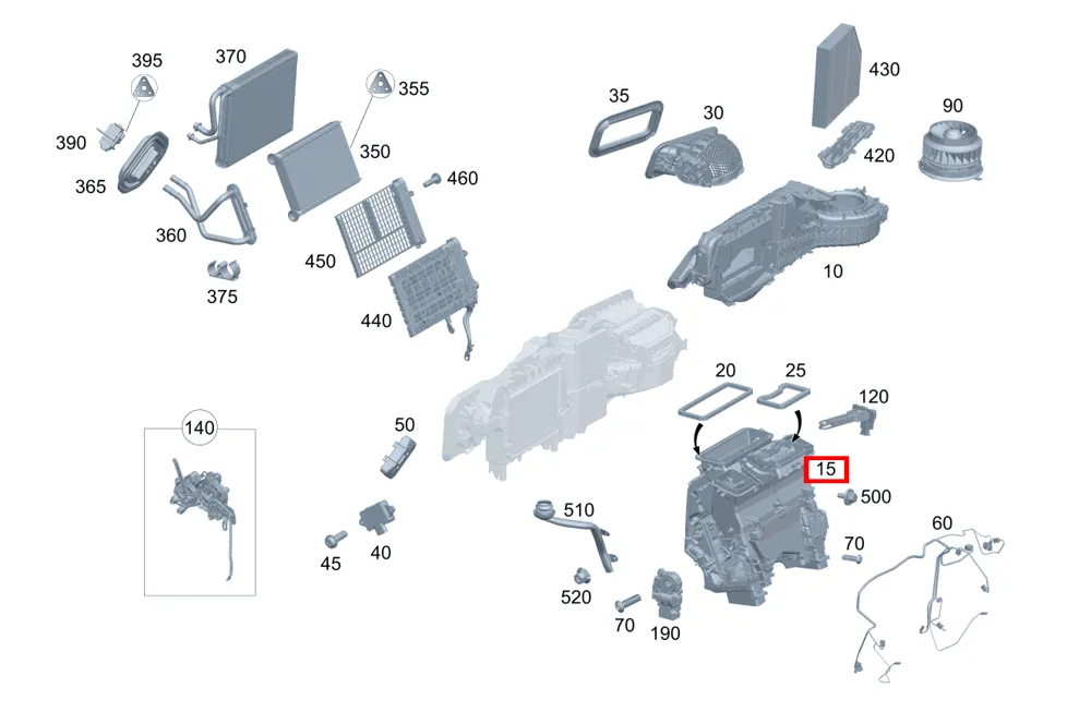 Корпус воздухораспределителя для E W213, GLC X253 Mercedes-Benz A2138309800