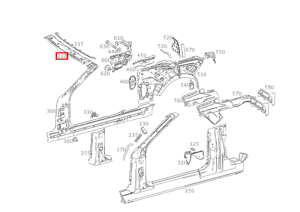 Рама крыши для S W217 Mercedes-Benz A2176500301