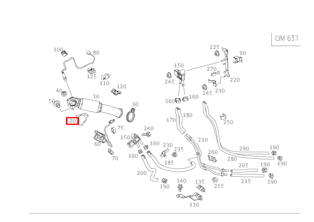 Фланцевая прокладка предкатализатора на турбокомпрессоре Mercedes-Benz A2194920080