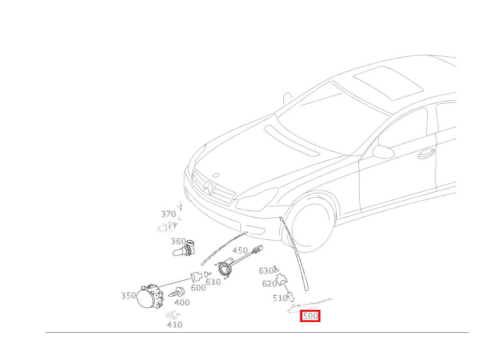 Указатель поворота в бампере передний левый для CLS-класса 219 Mercedes-Benz A2198200321