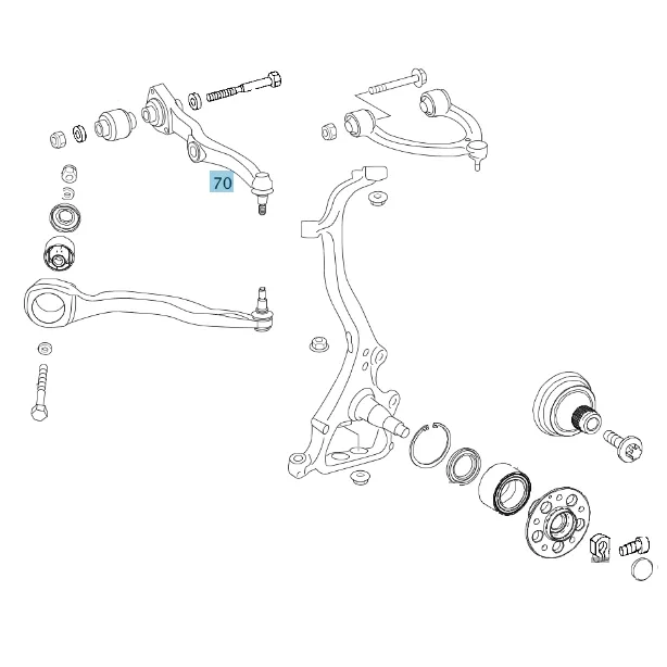 Рычаг подвески с пружиной левый для CL C216, S W221 Mercedes-Benz A2213308707