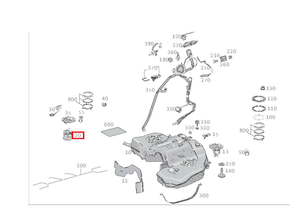 Топливный насос в бак без трубок правый Mercedes-Benz A2214704594