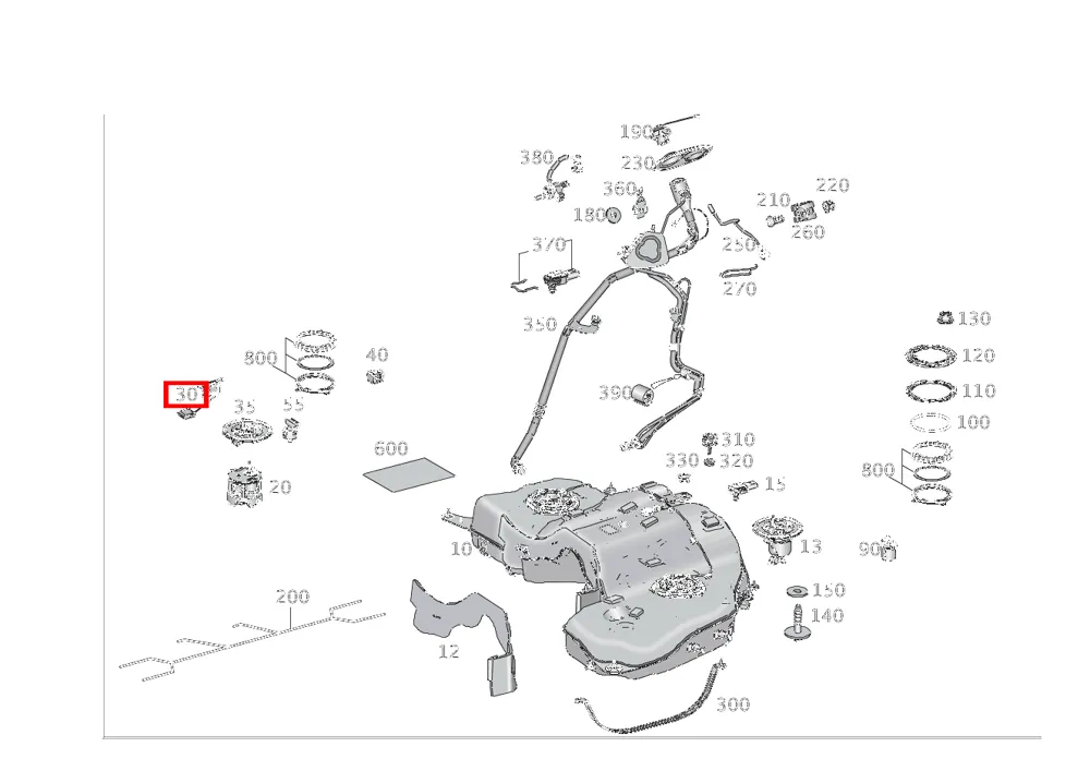Датчик уровня топлива правый для M W166, CL C216, S W221 Mercedes-Benz A2215420017