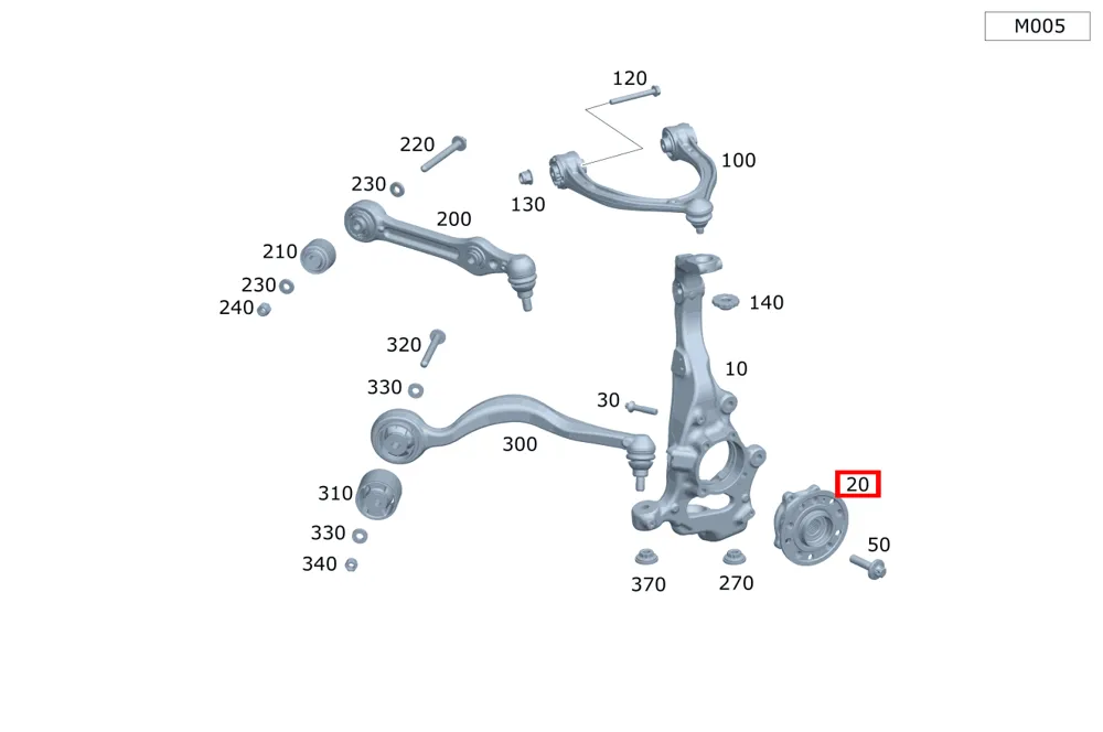 Подшипник ступицы правый с фланцем Mercedes-Benz A2223340100