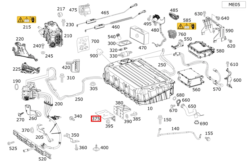 Усилительный уголок рамы аккумулятора для S-класса 222 Mercedes-Benz A2226101101