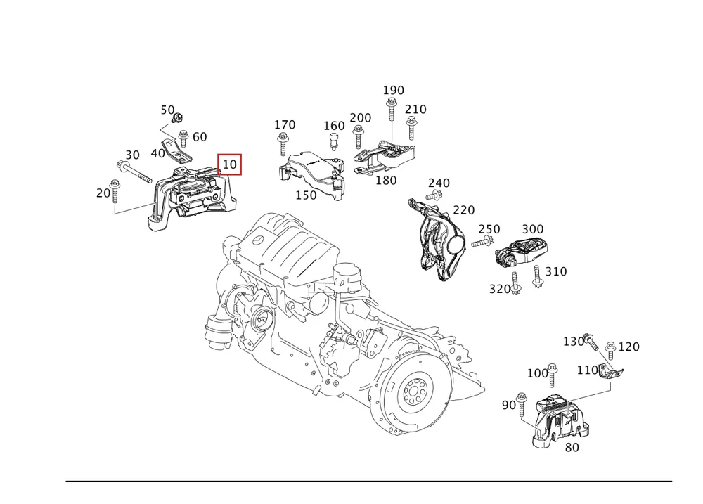 Опора двигателя для S-класса, S 450, E, S 580 и E Mercedes-Benz A2232404501